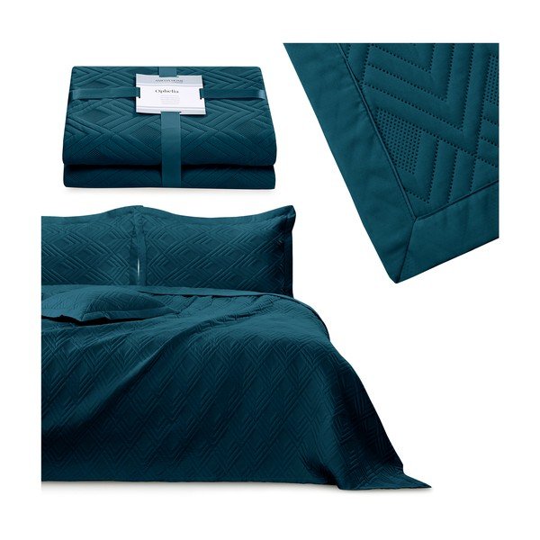 Cuvertură petrol matlasată din microfibră 220x240 cm Ophelia – Restilo-image-3