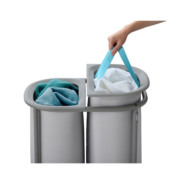 Coș de rufe gri deschis 2x40 l din material textil Duo – Joseph Joseph-image-3