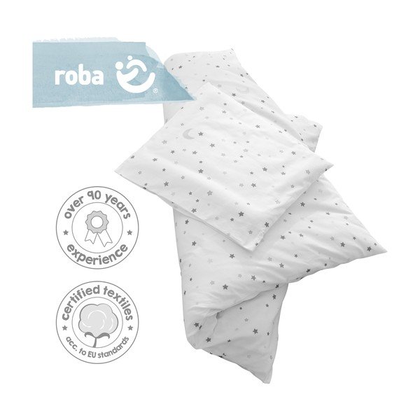 Lenjerie de pat pentru copii albă din bumbac pentru pătuț 80x80 cm Sternenzauber – Roba-image-2