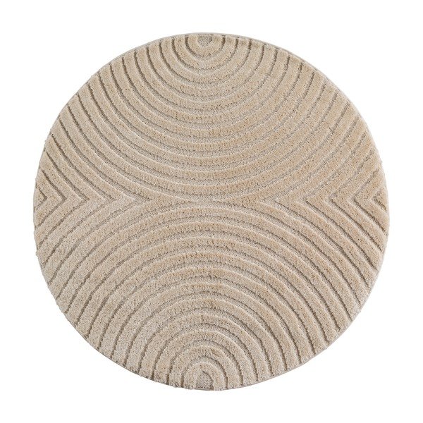 Covor bej rotund din amestec de iută ø 120 cm Art 1122 – Ayyildiz Carpets