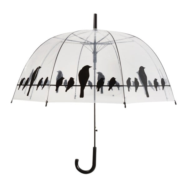 Umbrelă transparentă rezistentă la vânt Ambiance Birds, ⌀ 83 cm