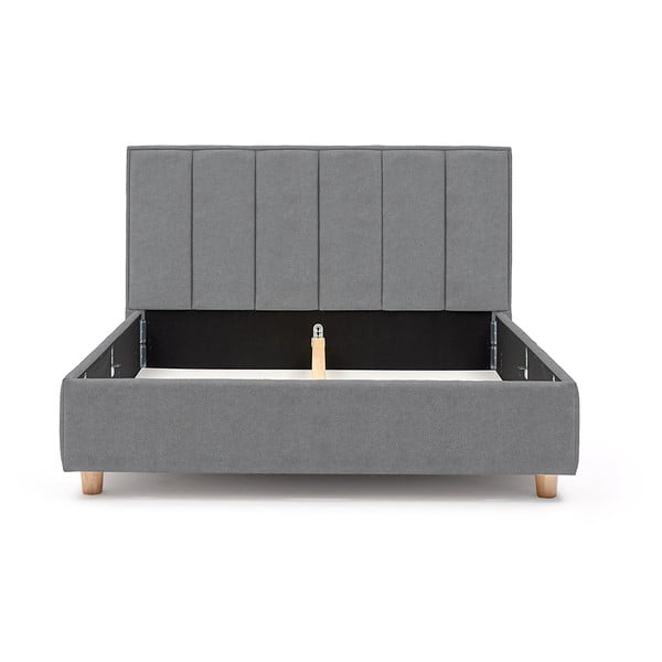 Pat dublu cu spațiu pentru depozitare și somieră ProSpánek Wega, 180 x 200 cm, gri-albastru-image-3