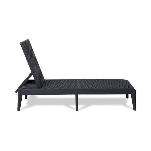 Șezlong de grădină negru din ratan artificial Numana – Toomax-image-2