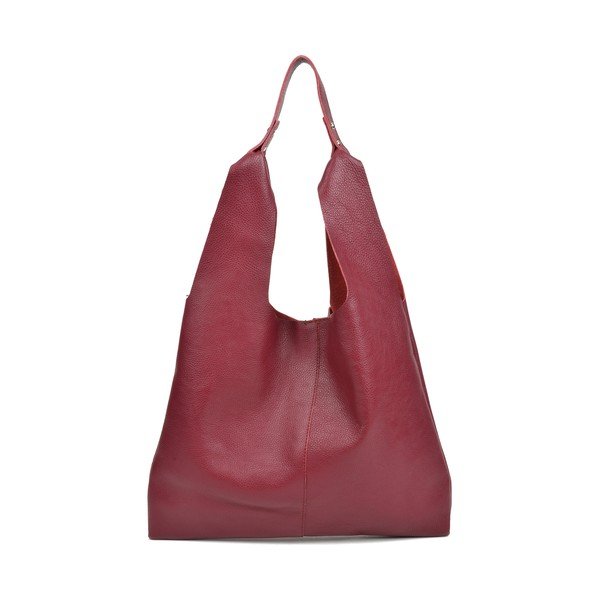 Geantă din piele Sofia Cardoni Hobo, roșu vișiniu-image-3