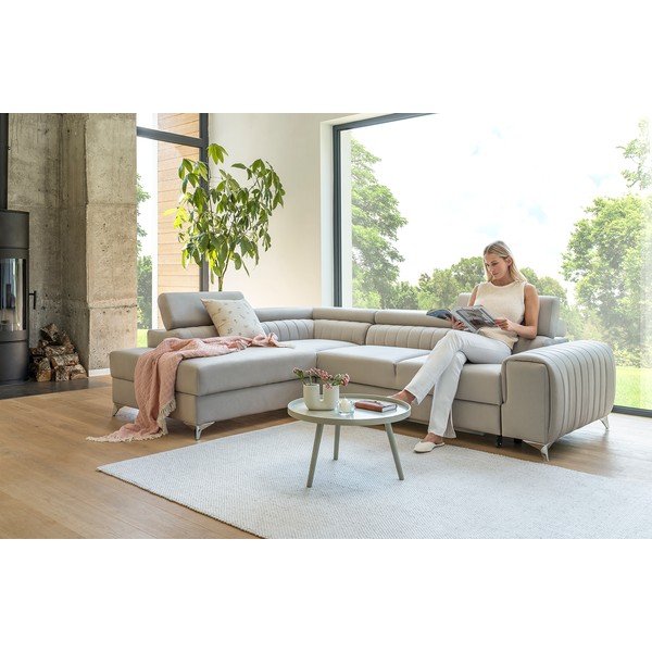 Colțar verde extensibil/cu spațiu de depozitare cu tapițerie din catifea (cu colț pe partea stângă/în formă de ”L”) Laurence – ELTAP-image-4