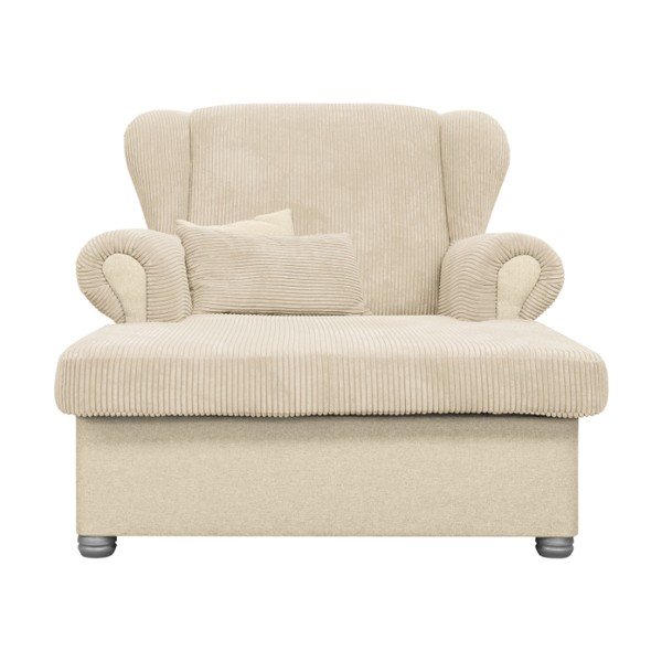 Șezlong bej cu tapițerie din catifea reiată Lord – Ropez-image-1