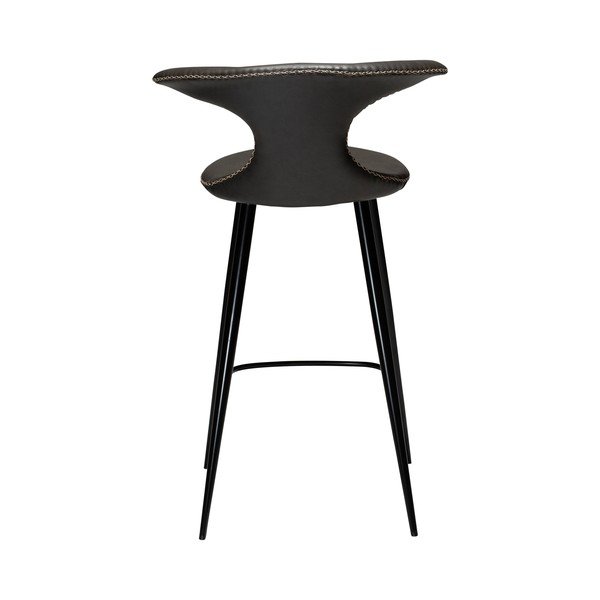 Scaun bar din piele artificială DAN–FORM Denmark Flair, gri închis, înălțime 90 cm-image-4