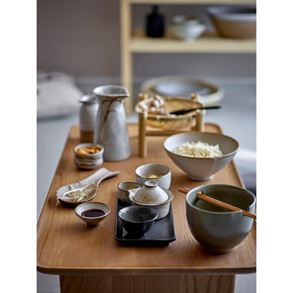 Set de 4 boluri din gresie ceramică și platou pentru sushi Bloomingville Masami-image-1