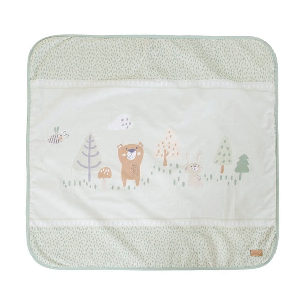 Pătură pentru copii verde-deschis din micropluș/cocolino 80x80 cm Woodland Buddies – Roba-image-4
