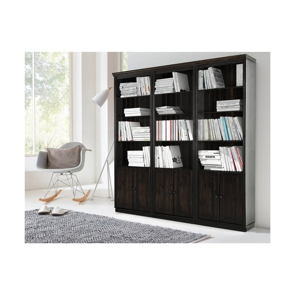 Bibliotecă maro din lemn de pin 222x223 cm Anita – Støraa-image-1