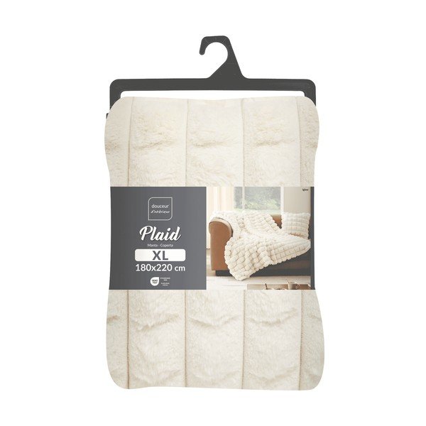 Pătură crem din micropluș/cocolino/din blană artificială 180x220 cm Igloo – douceur d'intérieur-image-4