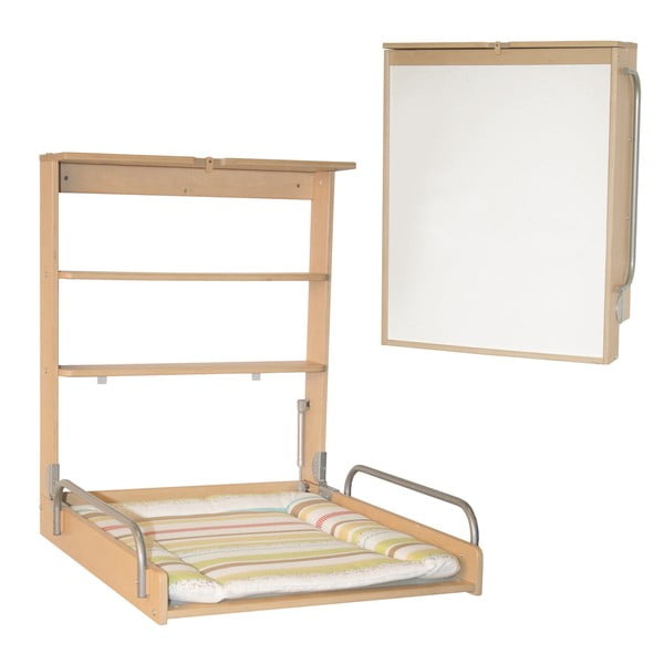 Masă de înfășat suspendată în culoare naturală cu aspect de lemn de fag Dschungelbaby – Roba-image-2