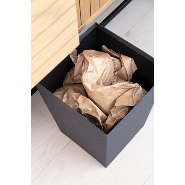 Coș de gunoi negru Sofia Canvas Paper Laminate – Bigso-image-4