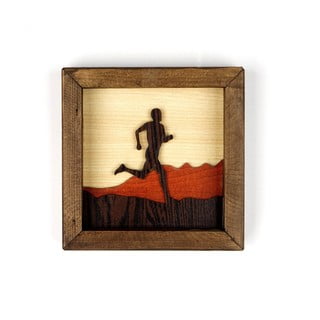Tablou din lemn Kate Louise Running Man, 16 x 16 cm