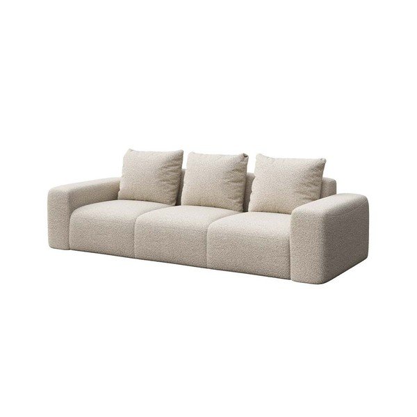 Canapea bej cu tapițerie din țesătură bouclé 287 cm Monce – Rodier-image-2