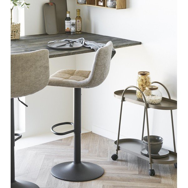 Scaun de bar bej cu înălțime ajustabilă tapițat (înălțime șezut 61 cm) Middelfart – House Nordic-image-1