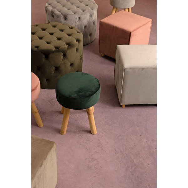 Puf gri cu tapițerie din catifea Lorella – Yes Everyday-image-2