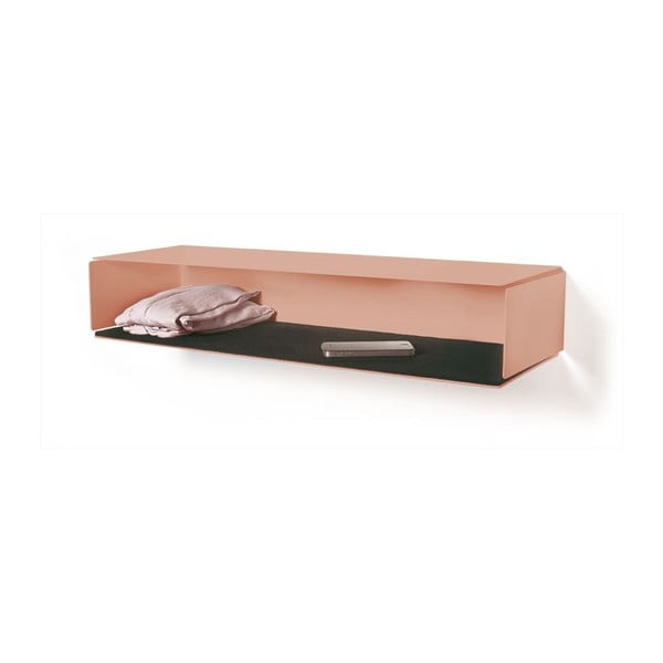 Raft de perete roz pal cu bază din pâslă negru Slawinski Side Box
