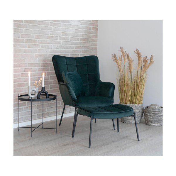 Fotoliu verde cu tapițerie din catifea Glasgow – Bonami Essentials-image-1