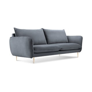 Canapea cu tapițerie din catifea Cosmopolitan Design Florence, gri, 160 cm