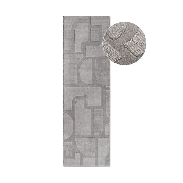 Covor tip traversă gri țesut manual din lână 80x250 cm Alexis – Villeroy&Boch