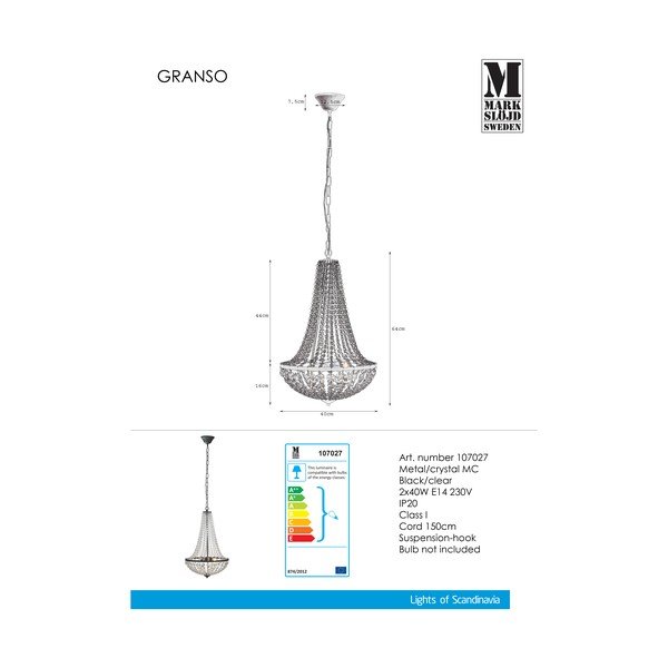 Lustră Markslöjd Granso, 40 cm, negru-image-2
