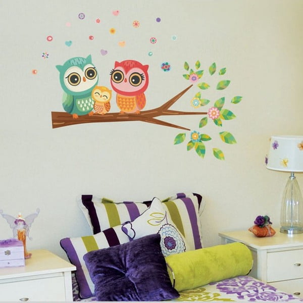 Autocolant de perete Lovely Owl Family