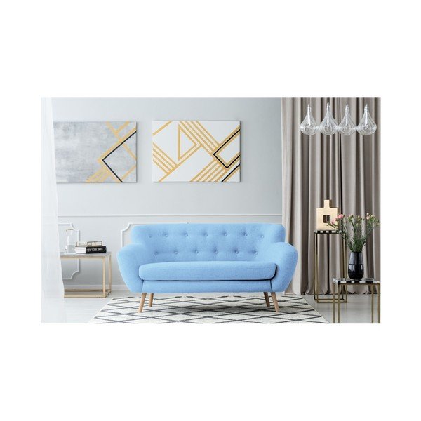 Canapea cu 2 locuri Kooko Home Pop, albastru deschis -image-1