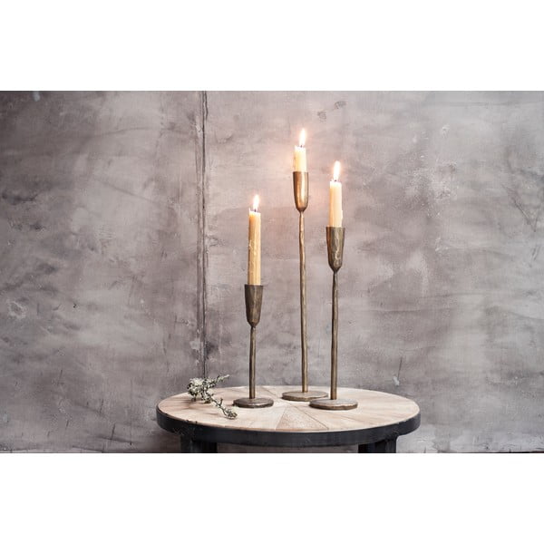 Sfeșnic metalic Nkuku Mbata, înălțime 40 cm, auriu-image-1