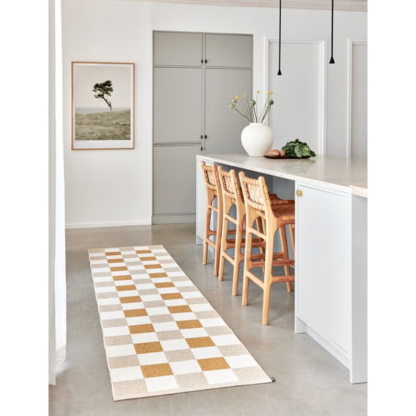 Covor tip traversă pentru interior și exterior galben ocru/bej 70x240 cm Pix Vanilla Ochre – Pappelina-image-2