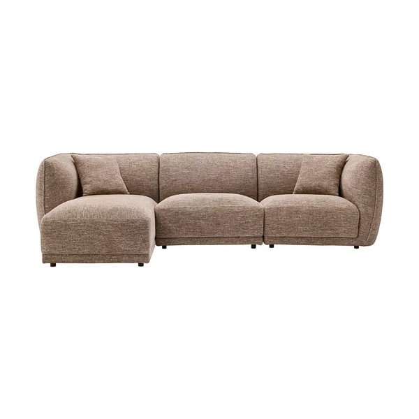 Colțar bej cu tapițerie din chenille (cu colț pe partea stângă/cu șezlong) Noor – House Nordic