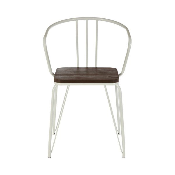 Scaun de dining alb/în culoare naturală din lemn de ulm District – Premier Housewares-image-2