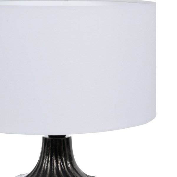 Veioză neagră-albă cu abajur textil (înălțime 52,5 cm) – Ixia-image-1