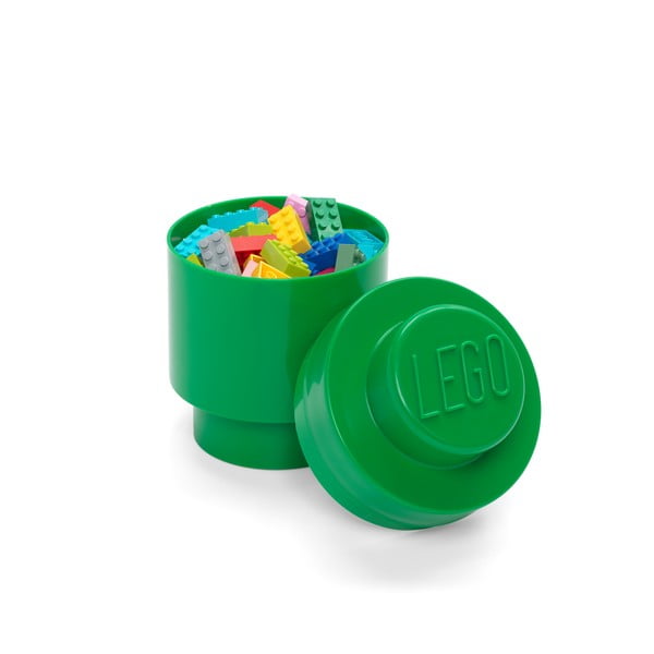 Cutie depozitare rotundă LEGO®, verde, ⌀ 12,5 cm-image-2