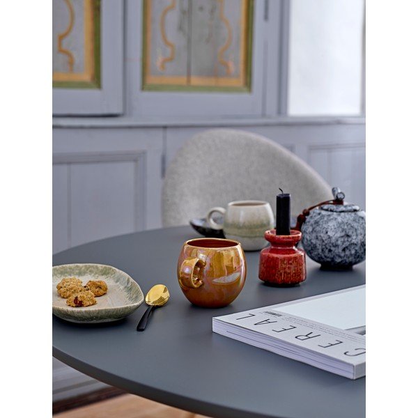 Platou din gresie ceramică Bloomingville Paula, 23,5 x 12,5 cm, alb-verde-image-1