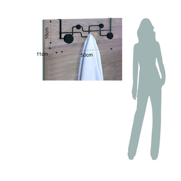 Cuier de ușă negru 50 cm Anya – Tomasucci-image-3