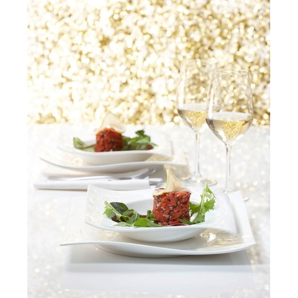 Farfurie desert din porțelan Maxwell & Williams Motion, 18 x 18 cm, alb-image-1