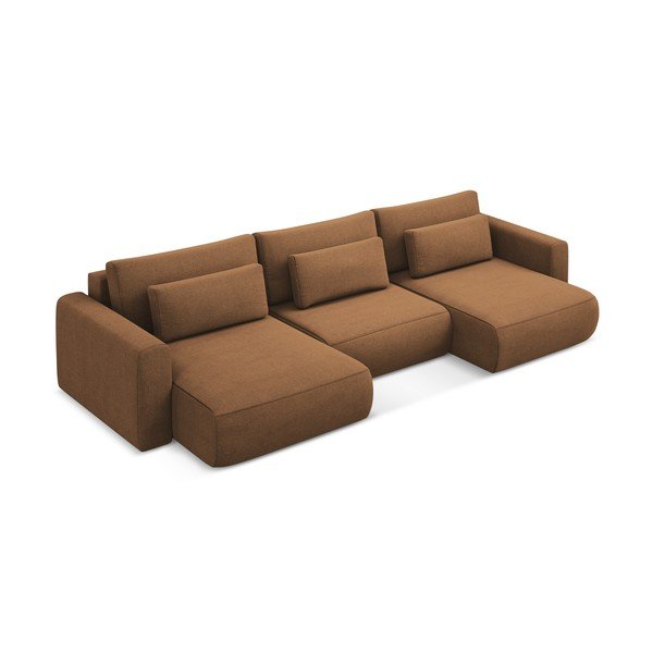 Colțar teracotă extensibil/cu spațiu de depozitare (în formă de "U") Kapua – Makamii-image-2