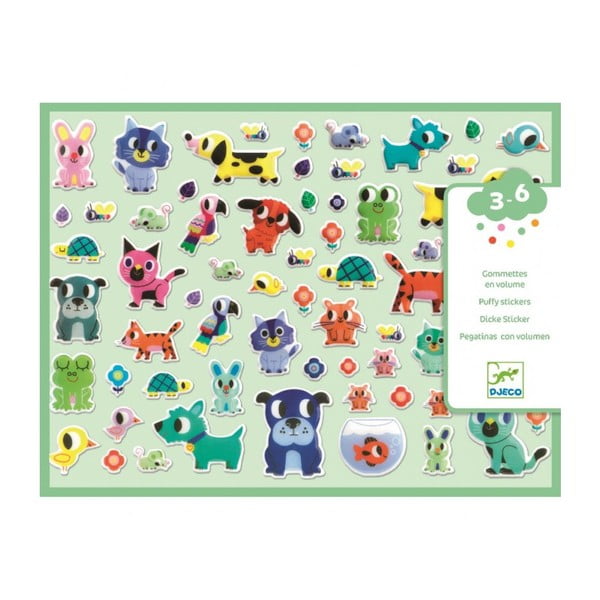 Set stickere din plastic Djeco „Prietenii animalelor”