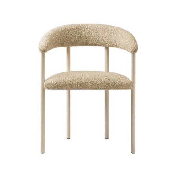 Scaun de living crem cu cotiere tapițat Lea – Micadoni -image-1