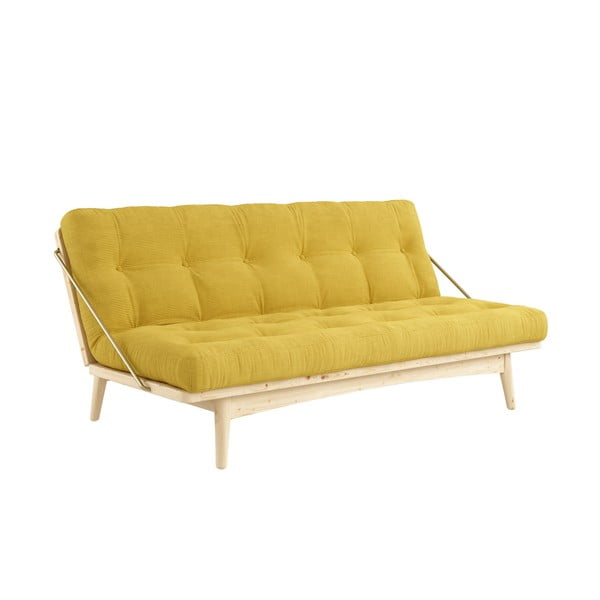 Canapea variabilă cu tapițerie din catifea reiată Karup Design Folk Raw/Honey-image-3