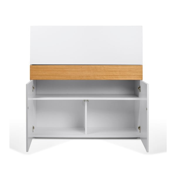 Birou cu dulap Focus White/Oak, 110 x 42 x 109 cm-image-1