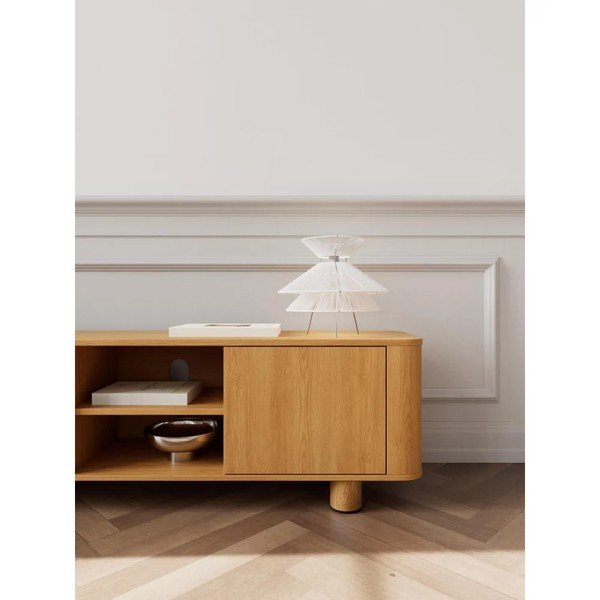 Comodă TV în culoare naturală cu aspect de lemn de stejar 160x50x40 cm Atmore – Actona-image-1