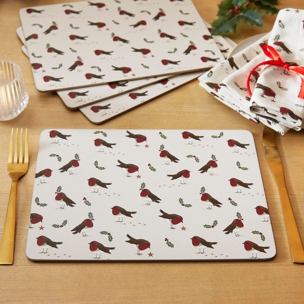 Suporturi pentru farfurii 4 buc. din plută 21,5x29 cm Robin's Retreat – Cooksmart ®-image-1