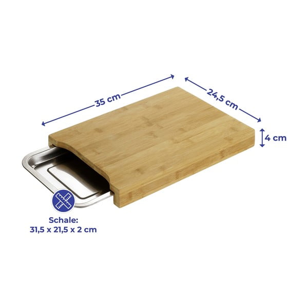 Tocător și tavă din oțel inoxidabil 24,5x35 cm - Maximex-image-2