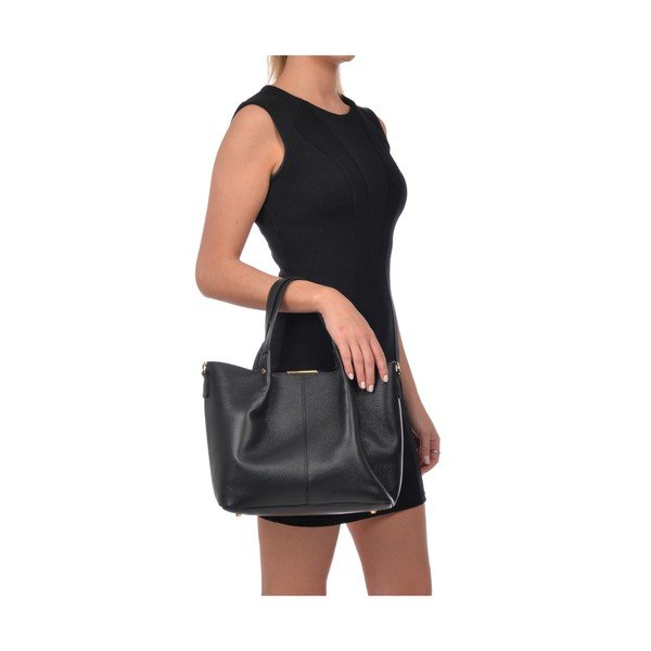 Geantă damă din piele Carla Ferreri Camilla, negru-image-4