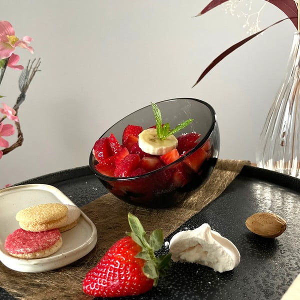 Bol din sticlă La Rochére Bubble, gri-image-2