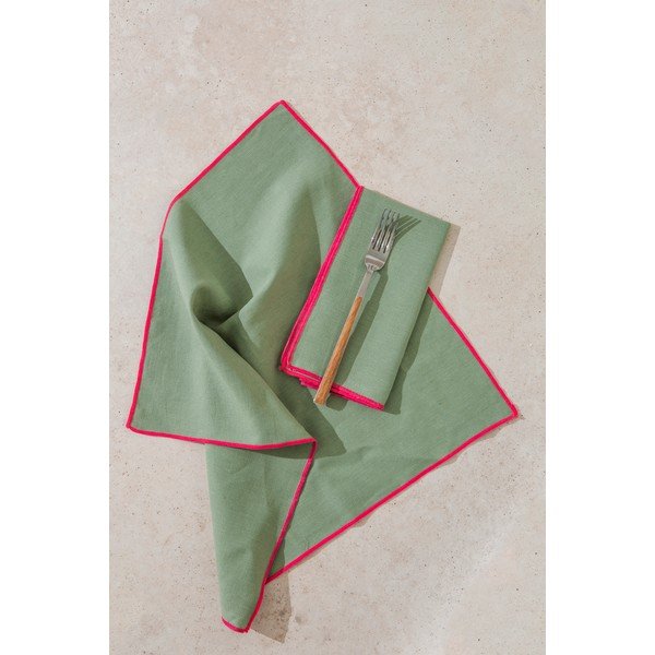 Șervețele din in 4 buc. Contrast Edge – Really Nice Things-image-1