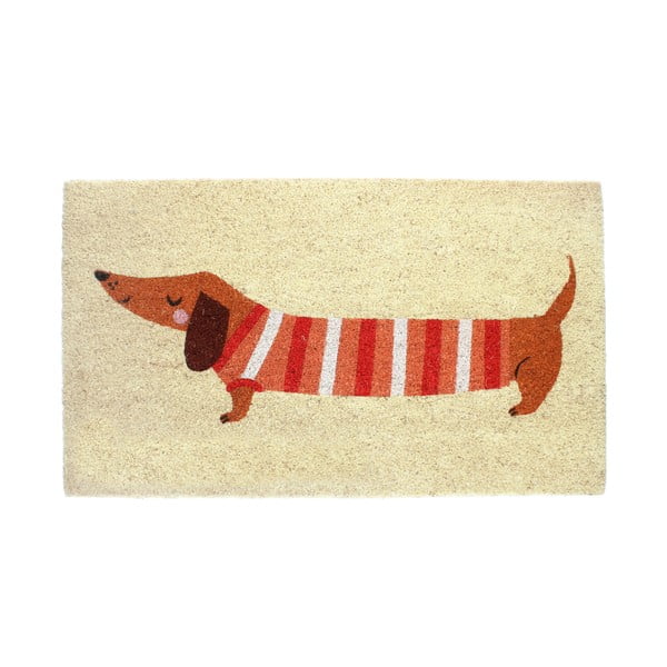 Covoraș de intrare din fibre de nucă de cocos 43x73 cm Sausage Dog – Rex London