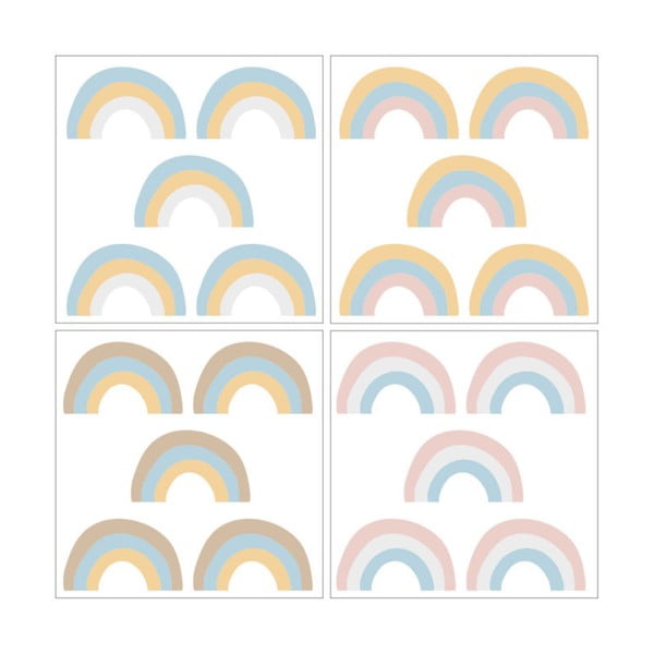 Set 20 de autocolante Dekornik Rainbow Pastel